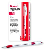 Bolígrafo Pentel R.S.V.P. Punta fina 0.7 mm Tinta roja Paquete de 12