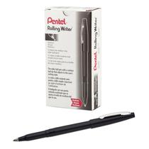 Bolígrafo Pentel Rolling Writer 0.8 mm Punta Cojín Tinta Negra Paquete de 12 Bolígrafo Pentel Rolling Writer 0.8 mm Punta Cojín Tinta Negra Paquete de 12