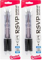 Bolígrafo Pentel RSVP Super RT 0.7 mm Tinta Negra Paquete de 2