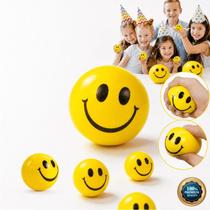 Bolinha Anti Stress Squishy Design Emoji Amarela Fofinha Feliz Macia Apertável Alivia Tensão no Dia a Dia Relaxante Compacta Divertida Leve e Prática
