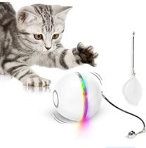 Bolinha Brinquedo Giratório Interativo Recarregável USB para Pet Cães Gatos