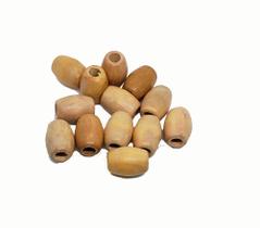 Bolinha De Madeira Natural conta tipo Azeitona 16 mm