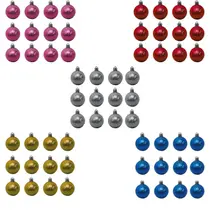 Bolinha de Natal Luxo c/ 12 Peças 4cm- Cores Sortidas- Chibrali SORTIDO