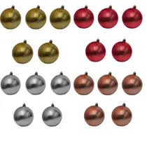 Bolinha de Natal Luxo c/ 5 Peças 8cm- Cores Sortidas- Chibrali