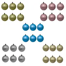 Bolinha de Natal Luxo Fosca c/ 6 Peças 7cm-Cores Sortidas- Chibrali