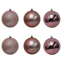 Bolinha de Natal Mix de Modelos c/ 6 Peças 10cm- Rose Gold- Chibrali