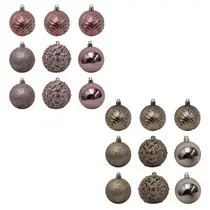 Bolinha de Natal Mix de Modelos c/ 9 Peças 6cm- Cores Sortidas- Chibrali