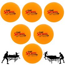 Bolinha de Ping Pong Tenis de Mesa 4 Cm Laranja 6 Unidades Bel