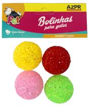 Bolinha Para Gatos 4 Pçs Azpr