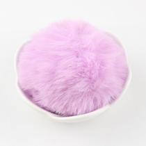 Bolinha Pelúcia Pompom 8cm Lilás com Elástico em Poliéster - unidade