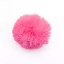 Bolinha Pelúcia Pompom 8cm Rosa Chiclete com Elástico em Poliéster - unidade