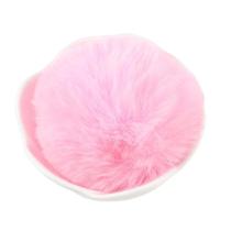 Bolinha Pelúcia Pompom 8Cm Rosa Com Elástico Em Poliéster