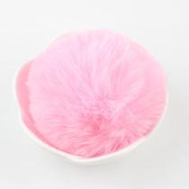 Bolinha Pelúcia Pompom 8cm Rosa com Elástico em Poliéster - unidade
