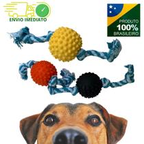 Bolinha pequena com cravinho e corda algodão brinquedo para pets Bolinha pequena com cravinho e corda algodão brinquedo para pets