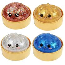Bolinhas Antiestresse Squishy Fidget Soputry em Formato de Dumpling, 4 Unidades