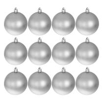 Bolinhas de Natal Prata 4cm 12 peças - Casambiente