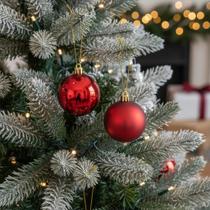 Bolinhas Natal Enfeite Brilhante Fosca 5cm 12unidades