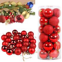 Bolinhas Natalinas Tubo Com 24 Bolas de Natal Enfeites De Natal Decoração 3cm - Fertin Produtos Natalinos