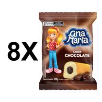 Bolinho Ana Maria Sabor Chocolate Kit 8x Pacotes de 70g