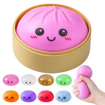 Bolinho de massa Squishy Toy SideOnes Glitter com caixa de vaporizador de alimentos Bolinho de massa Squishy Toy SideOnes Glitter com caixa de vaporizador de alimentos
