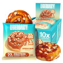 Bolinhos de lanche Legendary Foods, 22 g de proteína Sweet Roll, pacote com 10