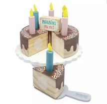 Bolo Chocolate Fatiado em Madeira New - 378