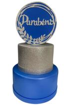 Bolo Fake Azul e Prata com Glitter