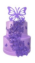 Bolo fake borboletas lilás