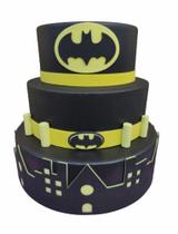 Bolo Fake Cenográfico Batman Festa Aniversário Decoração