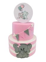 Bolo fake chá bebe elefantinho rosa Bolo fake chá bebe elefantinho rosa