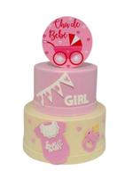 Bolo fake chá bebe rosa Bolo fake chá bebe rosa
