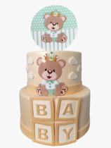 Bolo fake chá bebe ursinho bege Bolo fake chá bebe ursinho bege