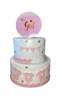 Bolo fake chá de bebê rosa Bolo fake chá de bebê rosa
