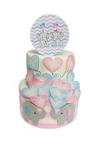 Bolo fake chá revelação elefantinhos Bolo fake chá revelação elefantinhos