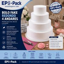 Bolo Fake de Isopor EPS Kit 4 Bases Redondas 20cm 25cm 30cm e 35cm x 10cm EPS-Pack para Festas Bolo Fake de Isopor EPS Kit 4 Bases Redondas 20cm 25cm 30cm e 35cm x 10cm EPS-Pack para Festas