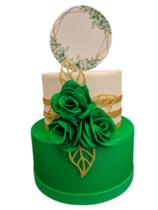 Bolo Fake Floral Verde