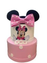 Bolo Fake Minnie Laço Rosa