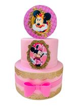 Bolo Fake Minnie Realeza Rosa