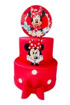 Bolo Fake Minnie Vermelha