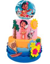Bolo Fake Moana Baby Rosa