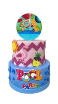 Bolo fake pool party rosa