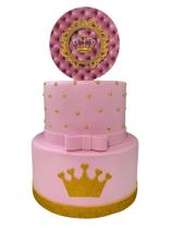 Bolo Fake Princesa Realeza Rosa Bolo Fake Princesa Realeza Rosa