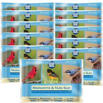 Bolos de sebo para aves Blue Seal com larvas de farinha e nozes 312 g, pacote com 12