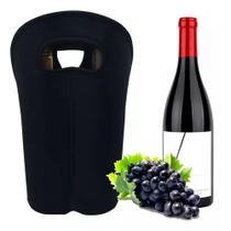 Bolsa 2 Garrafas Wine Bag Sacola Neoprene Acolchoada C/ Alça