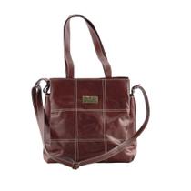 Bolsa 3 Divisões Em Couro Casca