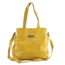 Bolsa 3 Divisões Em Couro Mostarda