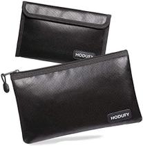 Bolsa à prova de fogo para dinheiro Hodufy 27 x 17 cm e 20 x 13 cm com zíper Bolsa à prova de fogo para dinheiro Hodufy 27 x 17 cm e 20 x 13 cm com zíper