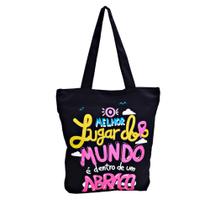Bolsa Abraço Melhor Lugardo Mundo é Dentro de um Abraço Tecido Ecobag Sacola Feminina