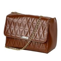 Bolsa Alça com Corrente Feminina Transversal Shamrock Caramelo Lançamento