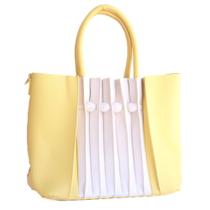 Bolsa Alça Feminina Pérola Vegana Túlio Rossato Luxo Amarela
